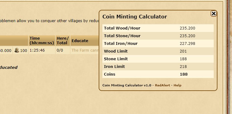 Coin Minting Calculator